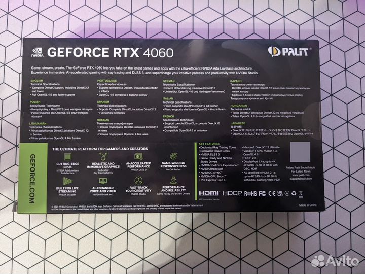 Видеокарта Palit nvidia GeForce rtx4060