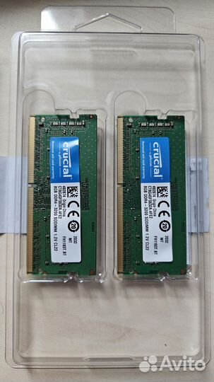 Оперативная память DD4 для ноутбука 2х8гб Crucial