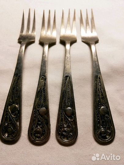 Вилки десертные мнц мельхиор филлигрань