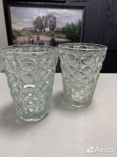 Ваза стеклянная ссср. Пара