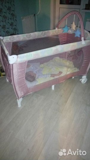 Прокат Бесплатная доставка. Манеж кровать складной