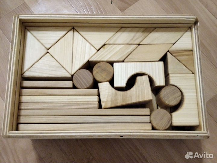 Деревянные кубики конструктор набор 55 элементов