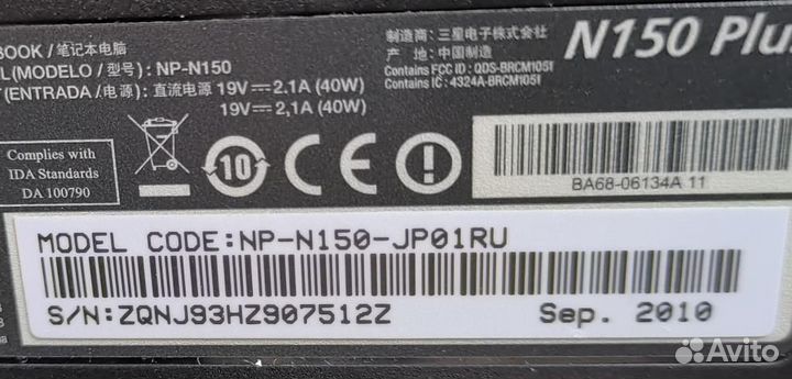 Нетбук samsung n150 plus