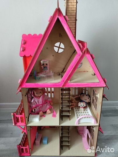 Домик кукольный деревянный для барби