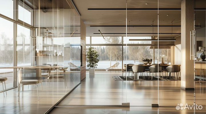 Стеклянная перегородка для душа