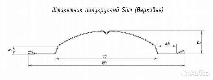 Штакетник металлический Гранд Лайн 0,45