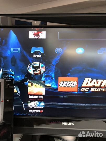 Sony PS3 прошитая и 35 игр (работает от AV)