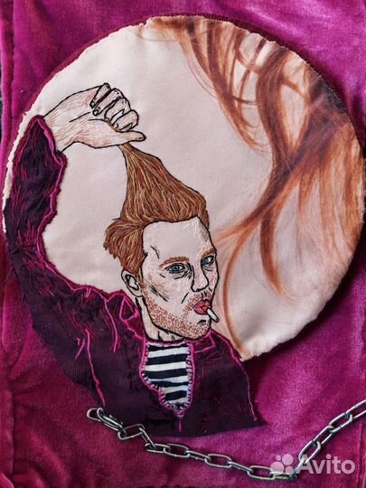 Michael Pitt портрет вышивка