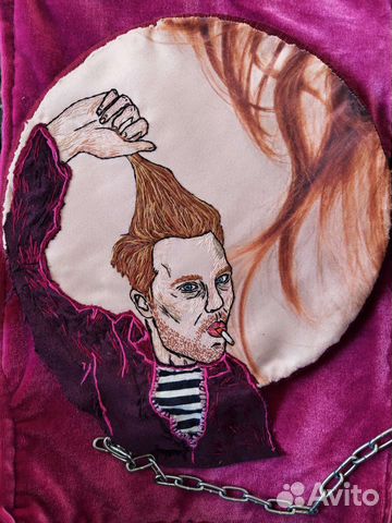 Michael Pitt портрет вышивка