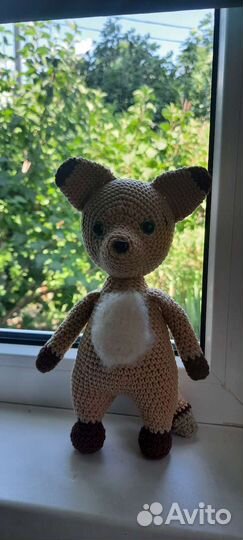 Вязанные игрушки Единорожка, Лисенок, Бычок