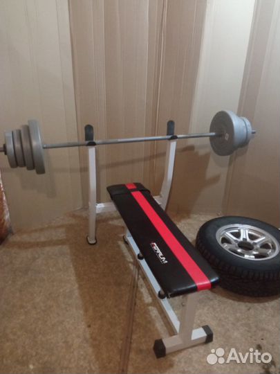 Штанга гриф блины скамья
