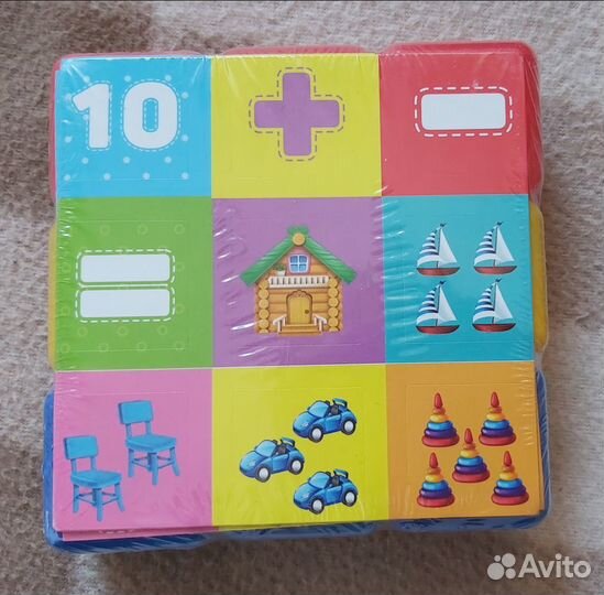 Набор цветных кубиков - Счёт - 9 штук - 4 * 4 см