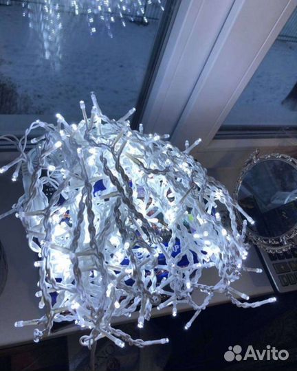 Гирлянда уличная бахрома 25м, уличная Гирлянда 25м