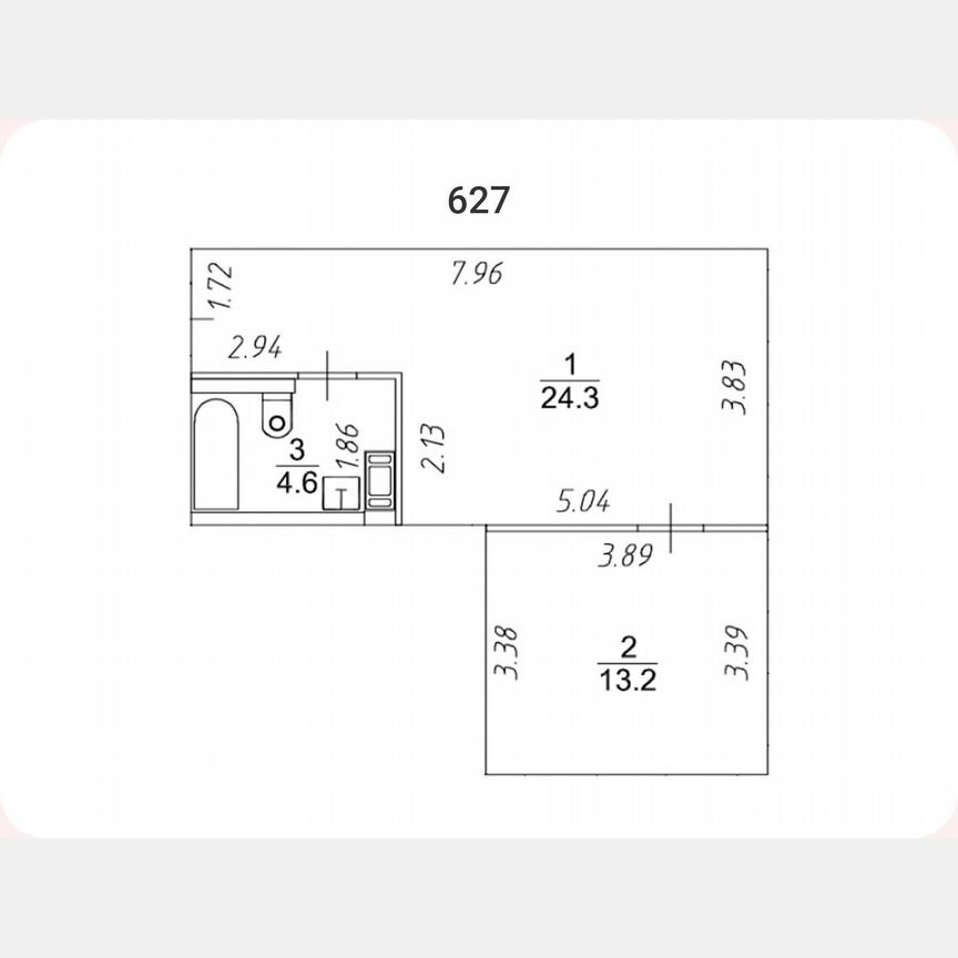 Апартаменты-студия, 42,2 м², 6/10 эт.