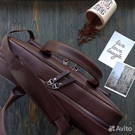 Мужская кожаная сумка портфель