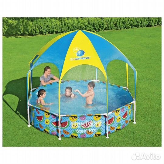 Бассейн каркасный Bestway с навесом 244х51cм 56432