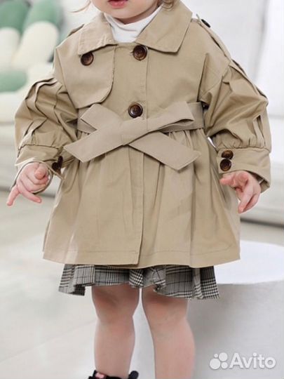 Плащ тренч для девочки 1-2 годика