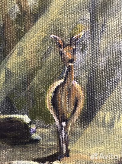 Картина маслом лесной пейзаж