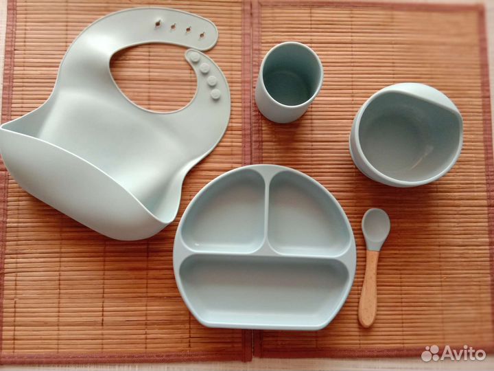 Посуда детская силиконовая, 5 предметов