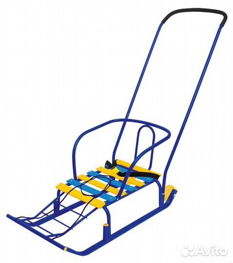 Санки с ручкой и колёсами