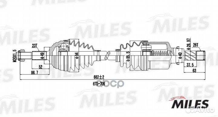 Привод в сборе renault megane 1.6 02- лев. gc01117