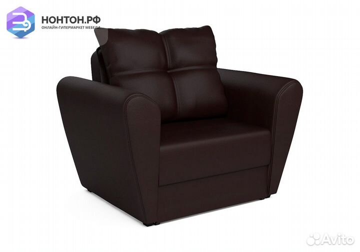 Кресло выкатное Квартет экокожа коричневая