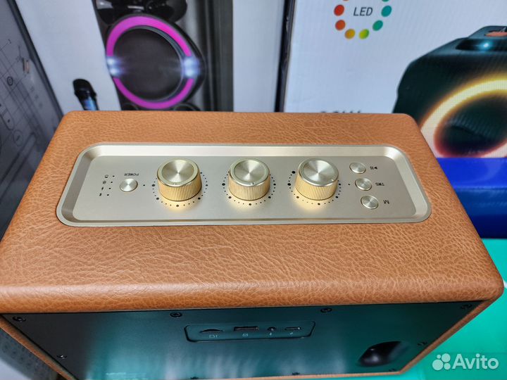 Колонка блютуз mivo m 45 ретро дизайн коричневый