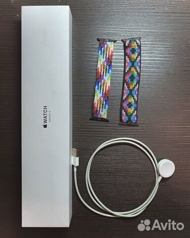Часы apple watch 3 38 mm, Б/У; + 2 ремешка