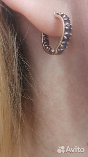 Серьги - конго с иолитами