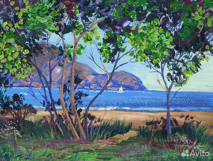 Картина Южный берег. Акрил 40х30 см