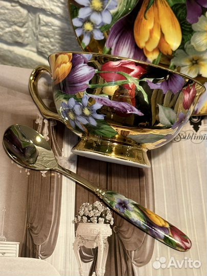 Чайная пара Англия Staffordshire