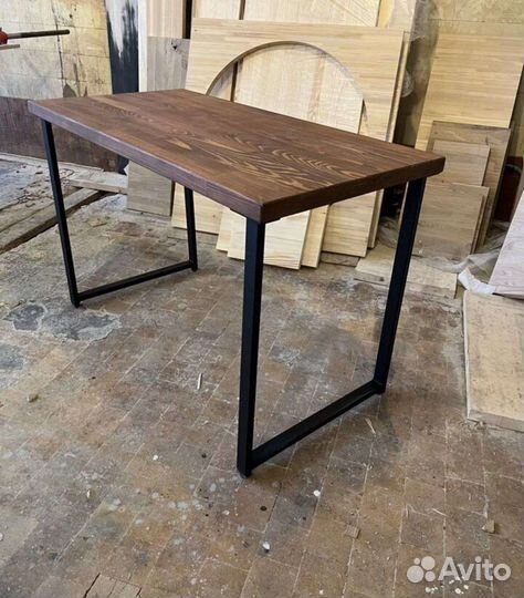 Компьютерный стол лофт массив