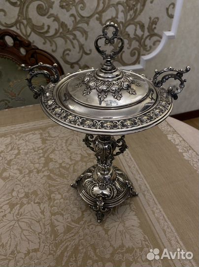 Антикварная Ваза посеребрение