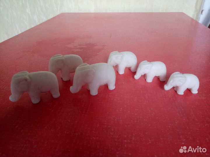 Слоники. из мрамора (винтаж. СССР) 6 штук