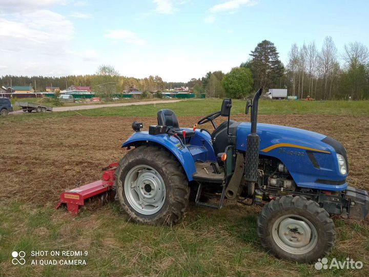 Вспашка земли мини трактором