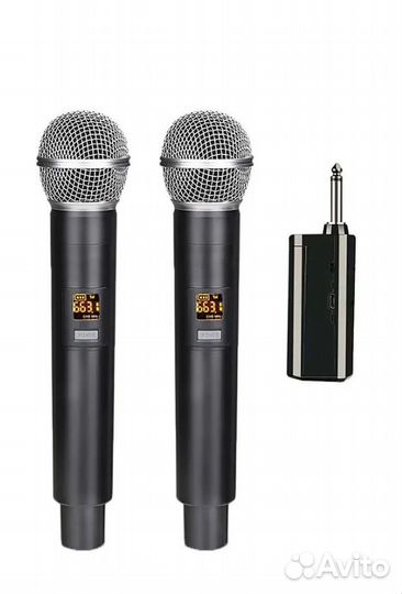 Микрофон караоке 2 шт беспроводной студийный для ж
