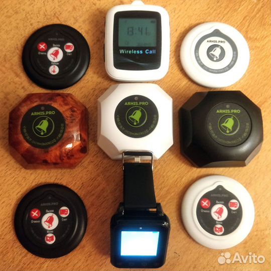 Кнопка вызова персонала и часы пейджер официанта