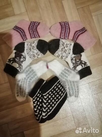 Вязаные детские шерстяные носки,пуховые