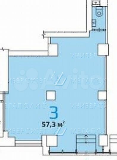 Помещение свободного назначения 57 м²