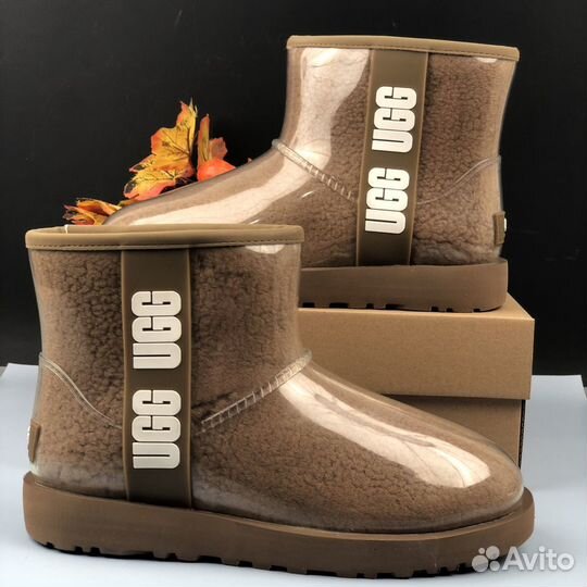 Силиконовые угги Ugg Classic Clear Mini Chestnut