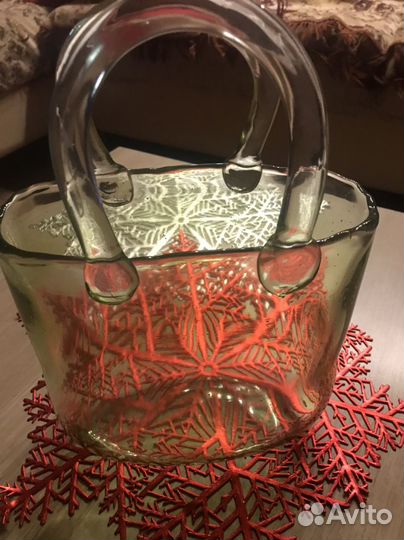 Ваща стеклянная в форме сумки