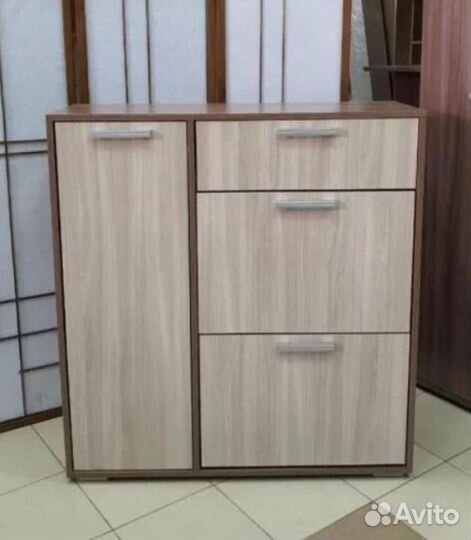 Обувница на 3 ящика+1 дверца Шимо тёмный/светлый