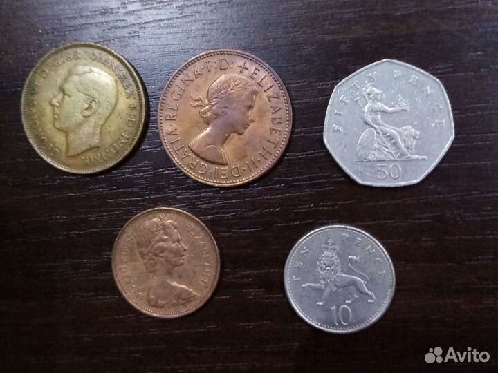 Монеты Великобритании, Бельгии, Греции, Индии, Ост