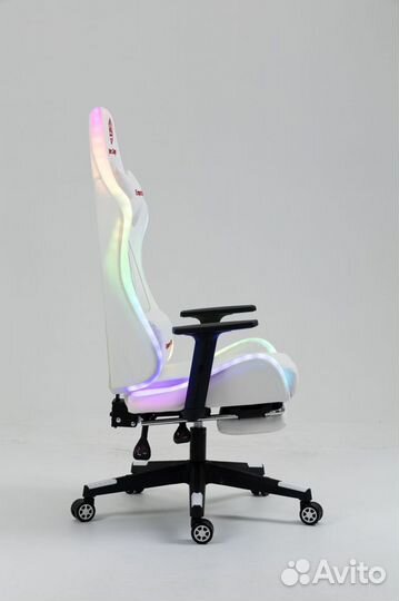 Игровое компьютерное кресло с подсветкой из экокож