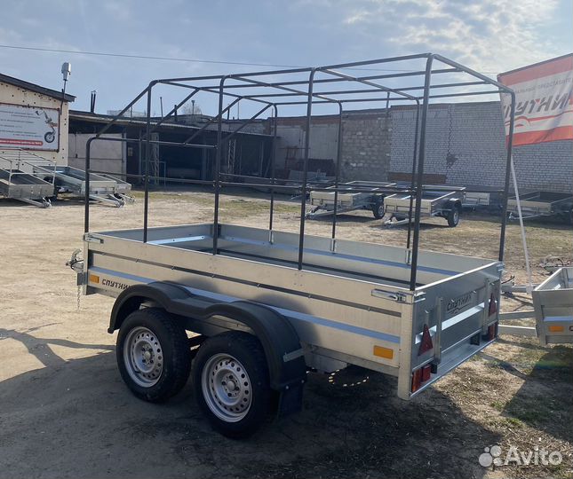 Прицеп 2х осный 2,5х1,3 Спутник с тентом