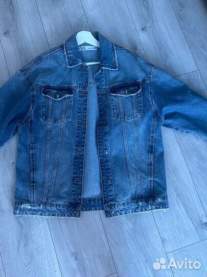Джинсовая куртка zara оверсайз
