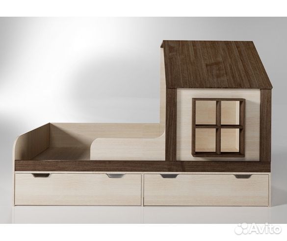 Детская кровать Домик с выдвижным ящиком