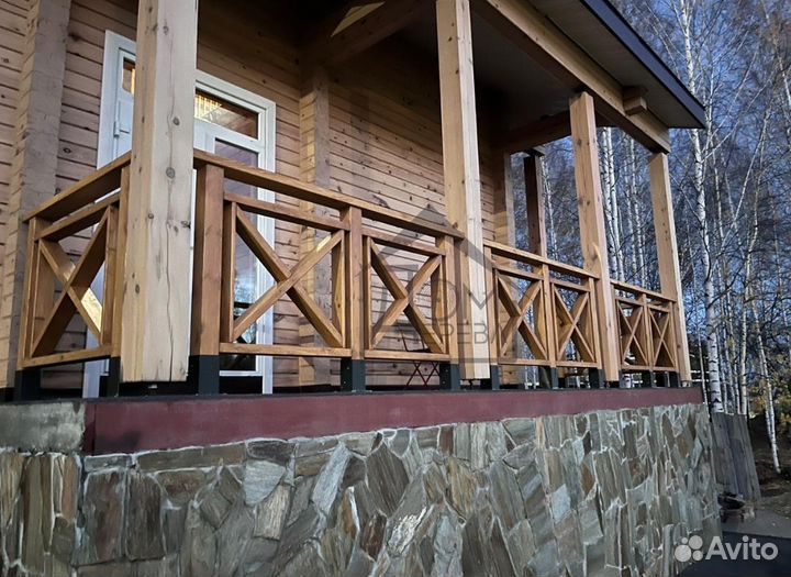 Перила для лестниц из дерева из массива