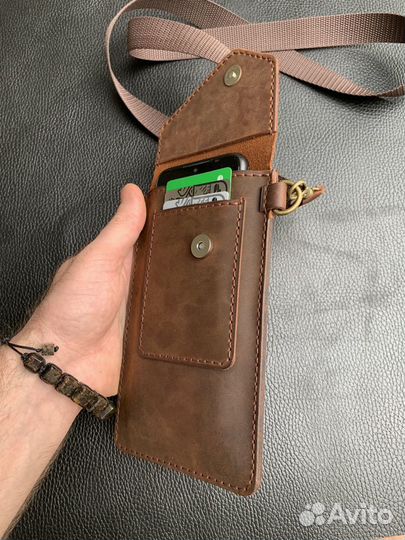 Кожаная сумка для телефона сумочка через плече