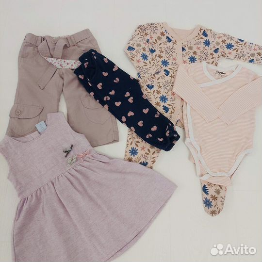 Пакет вещей на девочку 80 F&F, lupilu